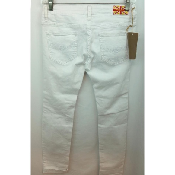 MACHINE POUR NEUF MODE COTTON BLEND WHITE JEANS 5 - Picture 4 of 6